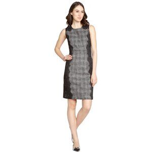 Chetta B Women's Black Plaid & Lace Sleeveless Dress in size US 8 NWT MSRP $158